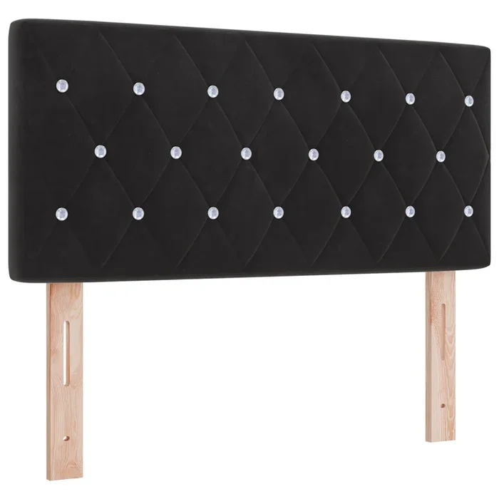 vidaXL Cabecero de Terciopelo Argyle Manual Negro 100 cm Terciopelo