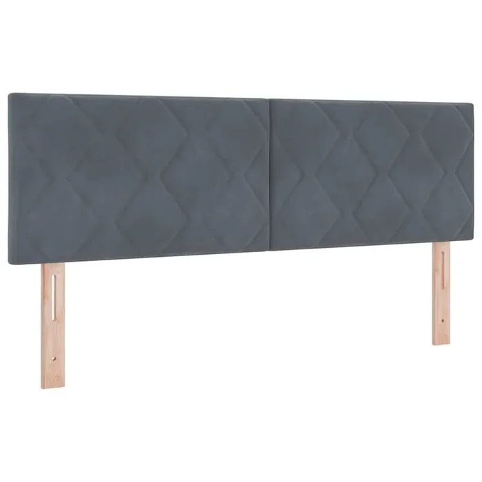 vidaXL Cabecero LED Geométrico Manual Gris oscuro 144 cm Terciopelo (2)
