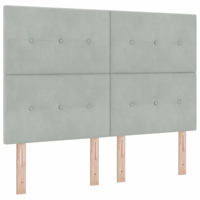 vidaXL Cabecero Montaje en la pared Gris claro 160 cm Terciopelo (3)