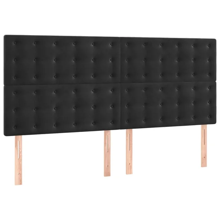 vidaXL Cabeceros 4 unidades de terciopelo negro 100x5x78/88 cm (4)