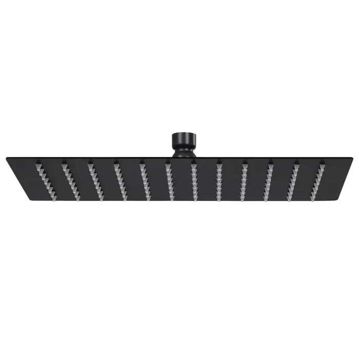 vidaXL Cabezal ducha efecto lluvia acero inox cuadrado negro 30×20 cm