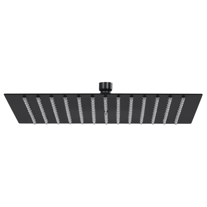 vidaXL Cabezal ducha efecto lluvia acero inox cuadrado negro 30×30 cm