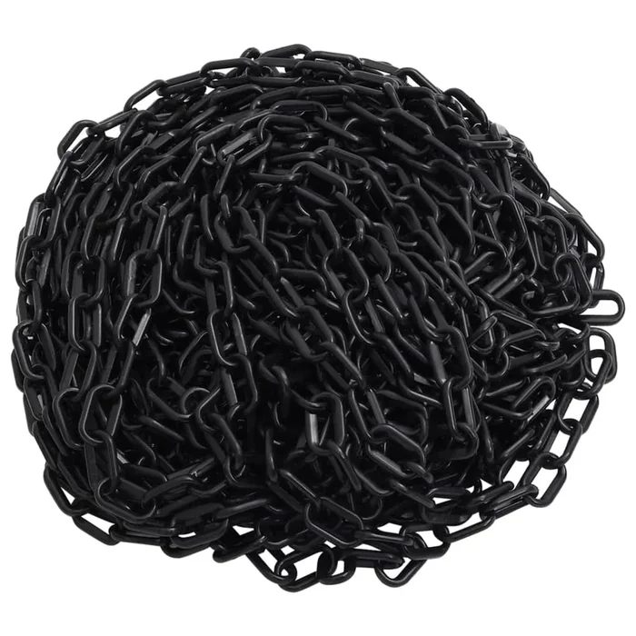 vidaXL Cadena de advertencia plástico negro 100 m Ø6 mm