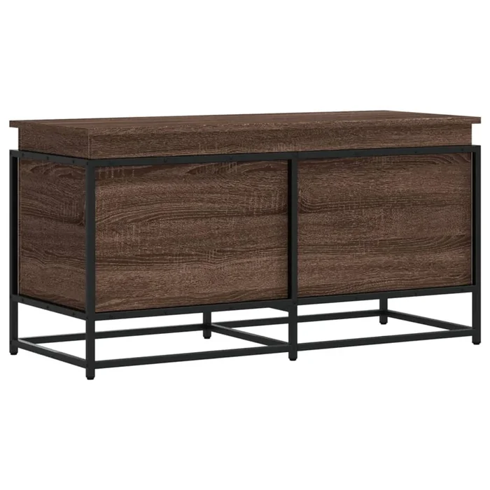 vidaXL Caja de almacenaje con tapa madera marrón roble 100x40x51,5 cm