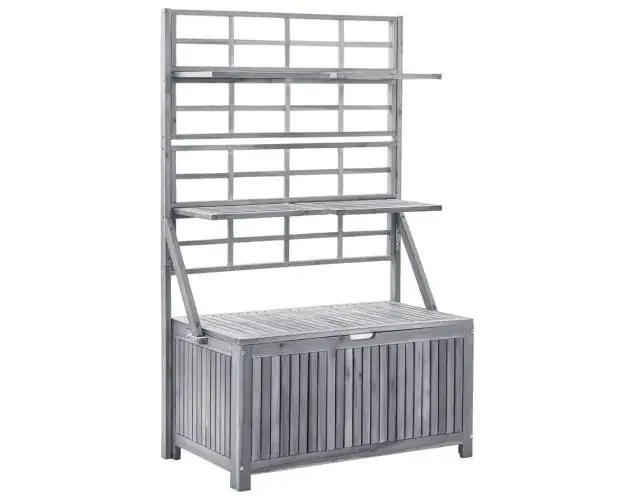vidaXL caja de almacenaje de madera maciza de acacia gris 99x55x160 cm | Brico Depôt Scelto Dai Clienti