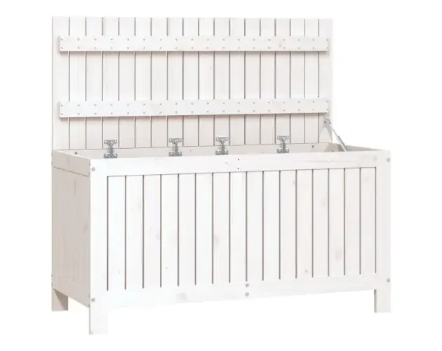 vidaXL caja de almacenaje jardín madera de pino blanco 115x49x60 cm | Brico Depôt Premium