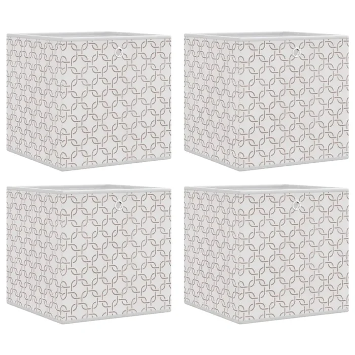 vidaXL Cajas almacenaje plegables 4uds tela no tejida crema 32x32x32cm