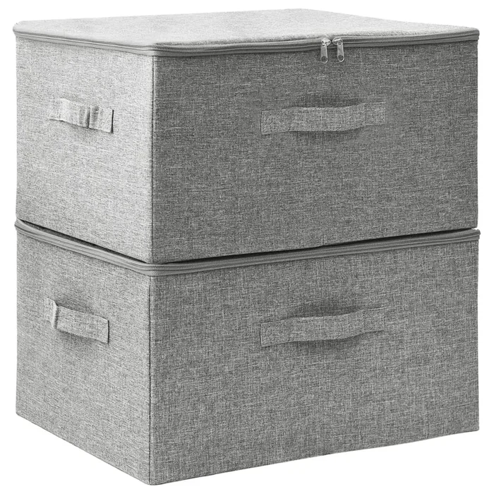 vidaXL Cajas de almacenaje 2 unidades tela gris 43x34x23 cm