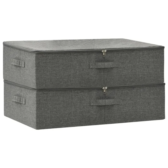 vidaXL Cajas de almacenaje 2 unidades tela gris antracita 70x40x18 cm
