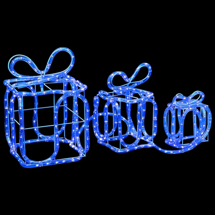 vidaXL Cajas de regalo adorno navideño 180 LED interior y exterior (4)