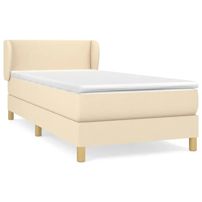 vidaXL Cama box spring con colchón tela color crema 80×200 cm (117)