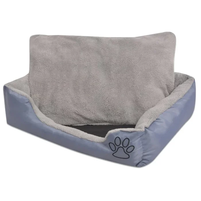 vidaXL Cama para perro con cojín acolchado talla L gris