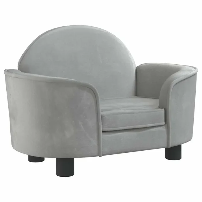 vidaXL Cama para perros de terciopelo gris claro 66x40x45 cm