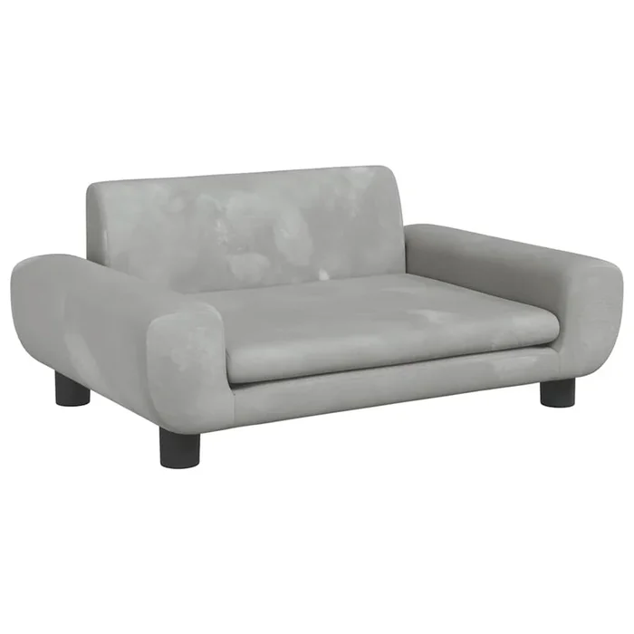 vidaXL Cama para perros de terciopelo gris claro 70x45x33 cm