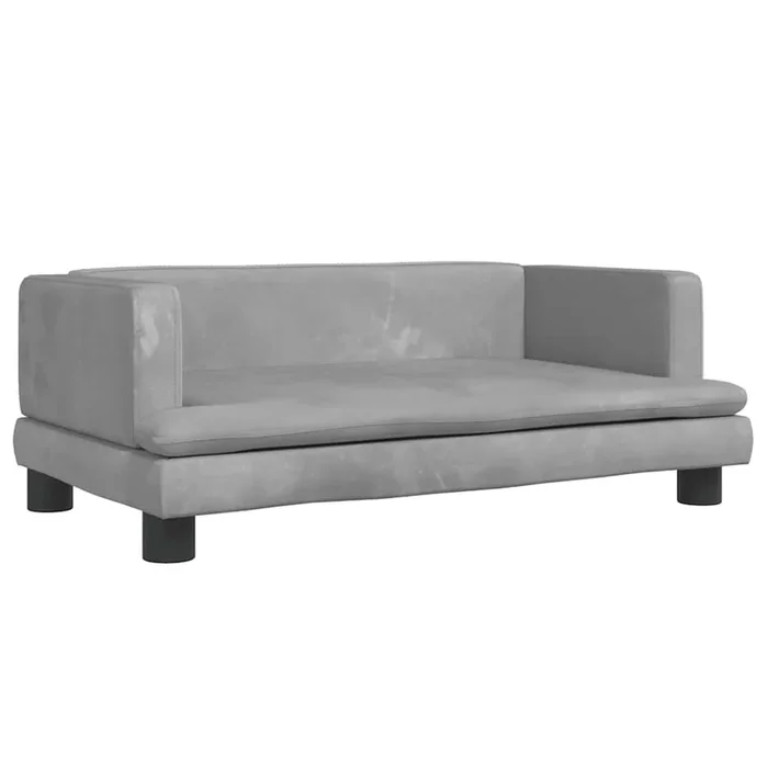 vidaXL Cama para perros de terciopelo gris claro 80x45x30 cm