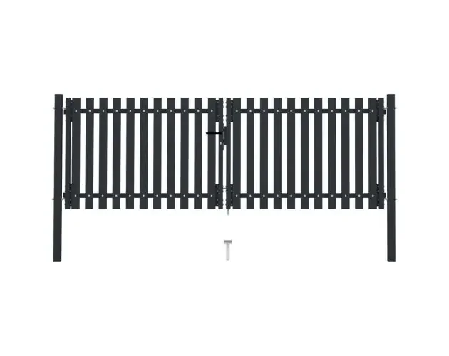 vidaXL cancela doble de valla de acero gris antracita 306×125 cm | Brico Depôt Compra Oggi Stesso