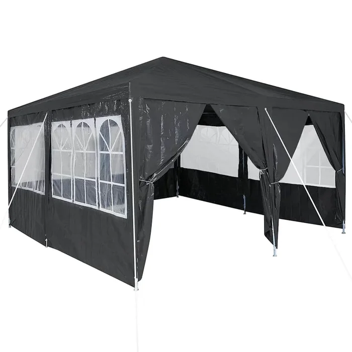 vidaXL Carpa de Fiesta Antracita y Blanco 400 x 400 x 266 cm (2)
