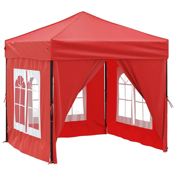 vidaXL Carpa para fiestas plegable con paredes laterales rojo 2×2 m
