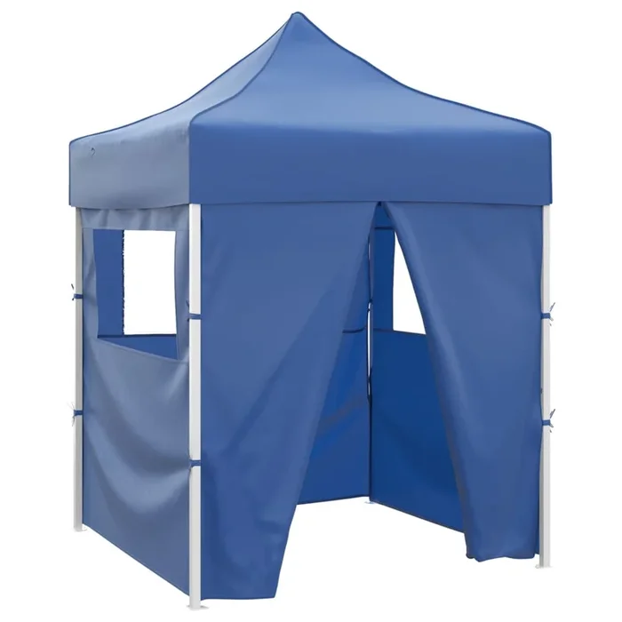 vidaXL Carpa plegable profesional con 4 paredes acero azul 2×2 m