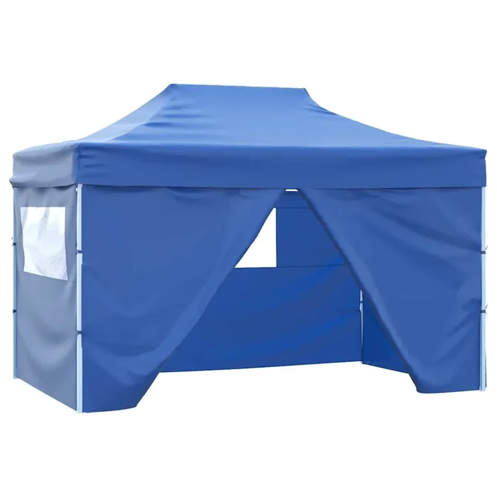vidaXL Carpa plegable profesional con 4 paredes acero azul 3×4 m
