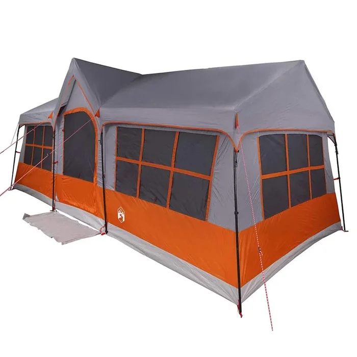 vidaXL Carpas con techo Gris y naranja 622 x 295 x 238 cm Poliéster