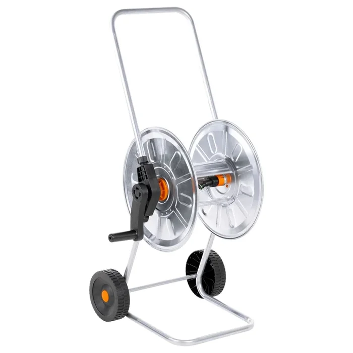 vidaXL Carrete de rollo para manguera de 50 m 1/2″ o 35 m 3/4″ acero