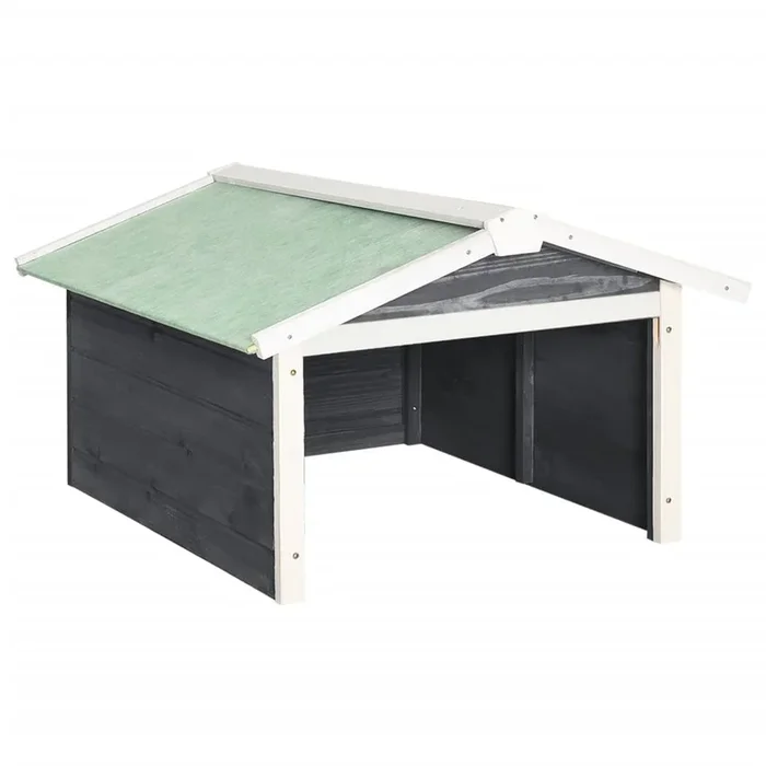 vidaXL Caseta de cortacésped robótico madera abeto gris y blanco
