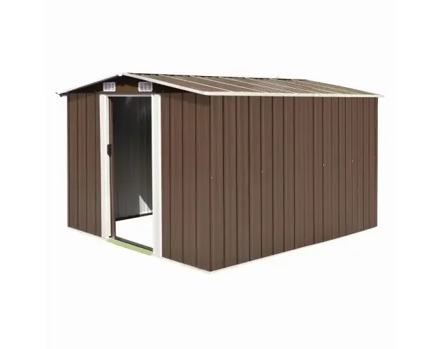 vidaXL caseta de jardín metal marrón 257x298x178 cm | Brico Depôt Acquista Ora