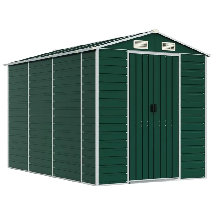 vidaXL Caseta de jardín verde 191x300x198 cm acero galvanizado