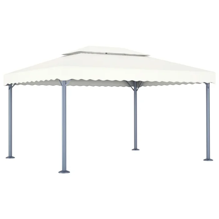 vidaXL Cenador color crema aluminio 400×300 cm