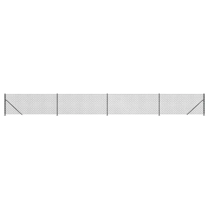 vidaXL Cerca de alambre con brida gris antracita 1×10 m