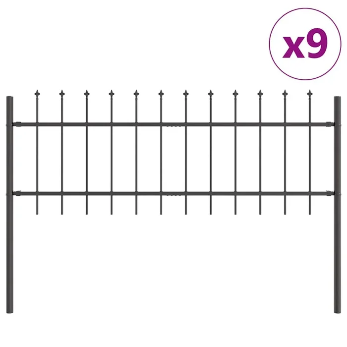 vidaXL Cerca de jardín Gris 15.3 x 0.6 m