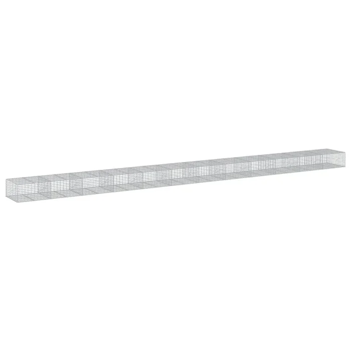 vidaXL Cesta de gaviones con cubierta hierro galvanizado 1200x100x50cm