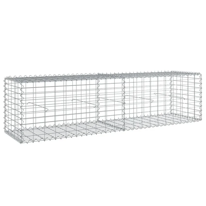 vidaXL Cesta de gaviones con cubierta hierro galvanizado 200x50x50 cm