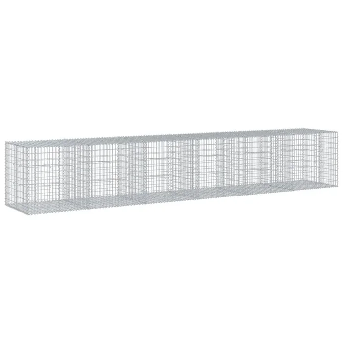 vidaXL Cesta de gaviones con cubierta hierro galvanizado 600x100x100cm