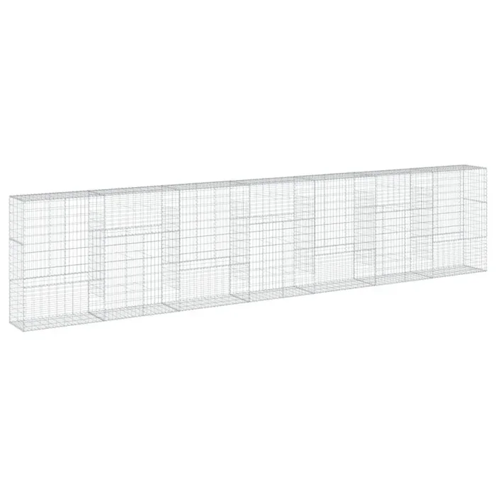 vidaXL Cesta de gaviones con cubierta hierro galvanizado 700x50x150 cm