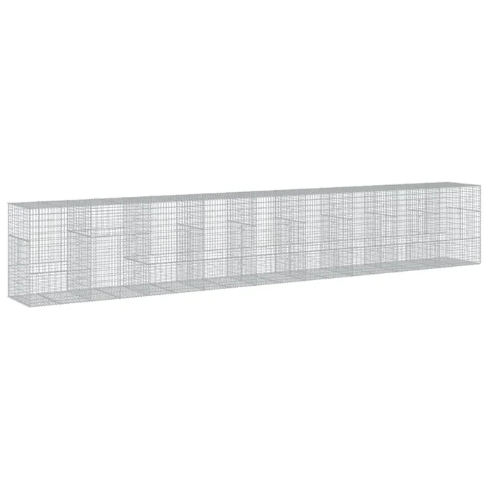 vidaXL Cesta de gaviones con cubierta hierro galvanizado 900x100x150cm