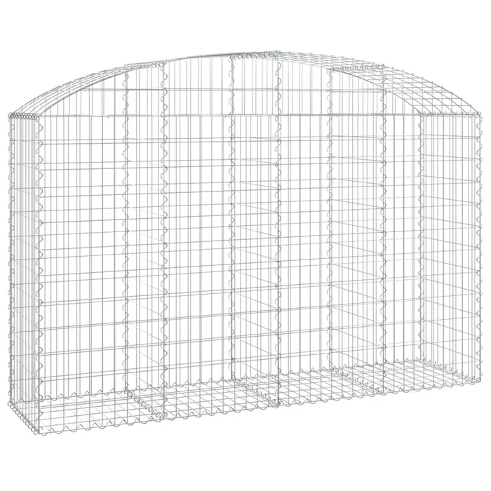 vidaXL Cesta gaviones forma arco hierro galvanizado 200x50x120/140 cm