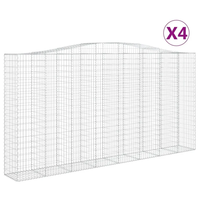 vidaXL Cestas de gaviones 4 uds forma de arco hierro 400x50x200/220 cm (2)
