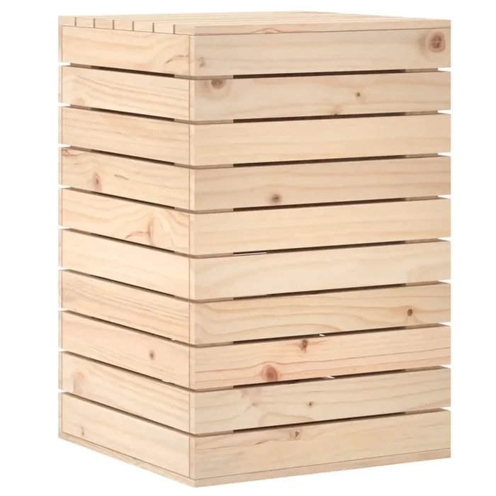 vidaXL Cesto para la ropa sucia madera maciza de pino 44x44x66 cm
