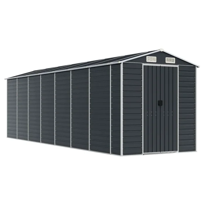vidaXL Cobertizo de jardín acero galvanizado antracita 191x640x198 cm