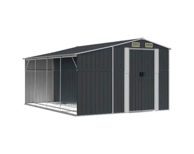 vidaXL cobertizo de jardín acero galvanizado antracita 277×365,5x179cm | Brico Depôt Offerta