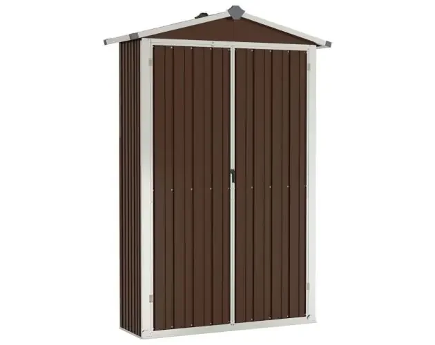 vidaXL cobertizo de jardín acero galvanizado marrón 116x45x175 cm | Brico Depôt Prezzo Ridotto