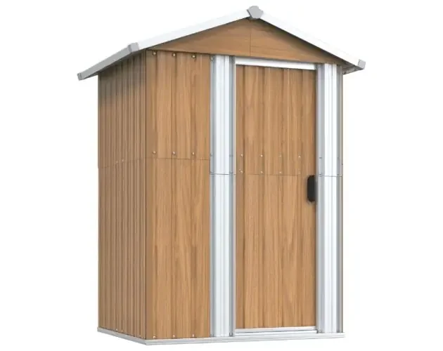 vidaXL cobertizo de jardín acero galvanizado marrón 126×97,5×177 cm | Brico Depôt Ultime Pezzi