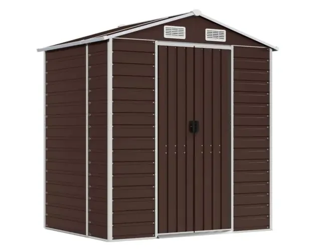 vidaXL cobertizo de jardín acero galvanizado marrón 191x130x198 cm | Brico Depôt Nuovo Arrivo