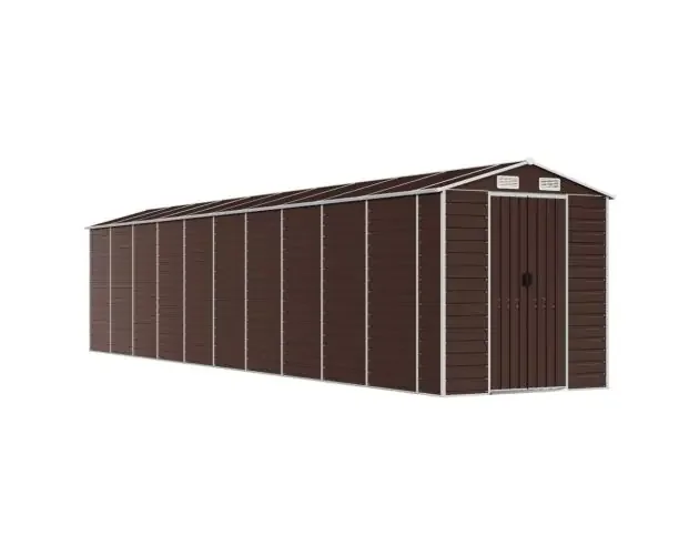 vidaXL cobertizo de jardín acero galvanizado marrón 191x895x198 cm | Brico Depôt Compra Oggi Stesso