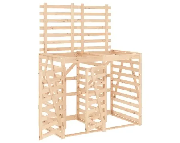 vidaXL cobertizo doble para cubos de basura madera maciza de pino | Brico Depôt Esclusivo