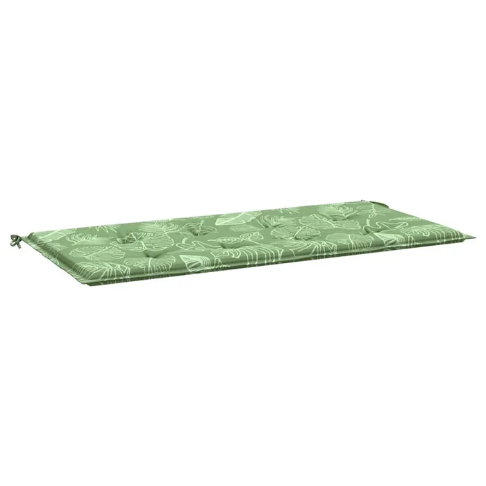 vidaXL Cojín banco de jardín tela Oxford estampado hojas 100x50x4 cm