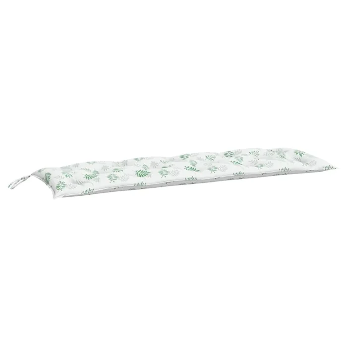 vidaXL Cojín banco de jardín tela Oxford estampado hojas 150x50x7 cm (2)