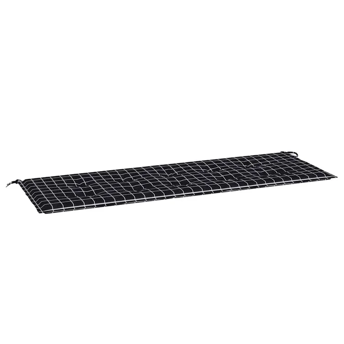 vidaXL Cojín de banco de jardín tela Oxford a cuadros negro 150x50x4cm